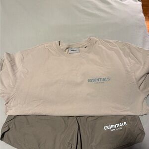 Essentials Taupe Elastic Waist Shorts
